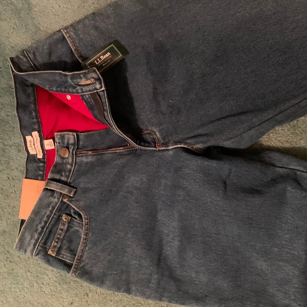 LL Bean fleece lined jeans.  NWT.  Never worn.  6P